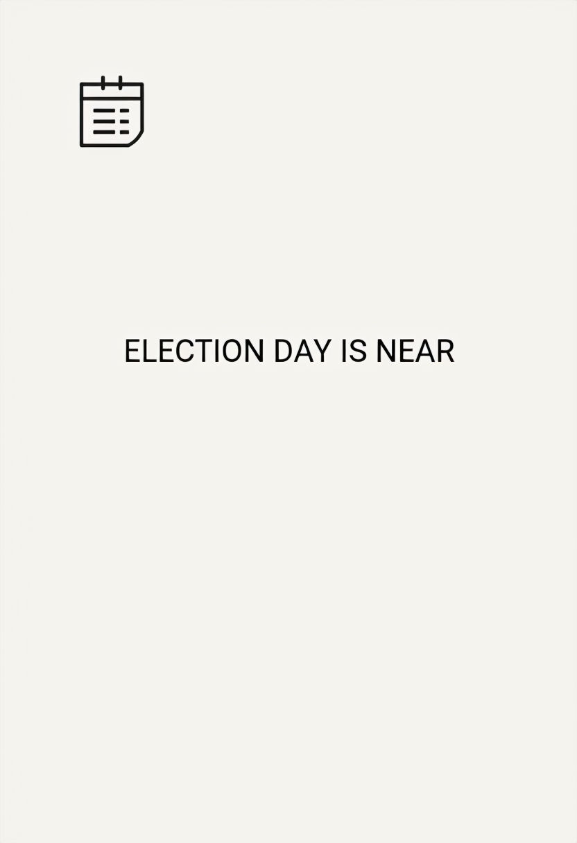 Election Day Is Near Minimalist Reminder Card