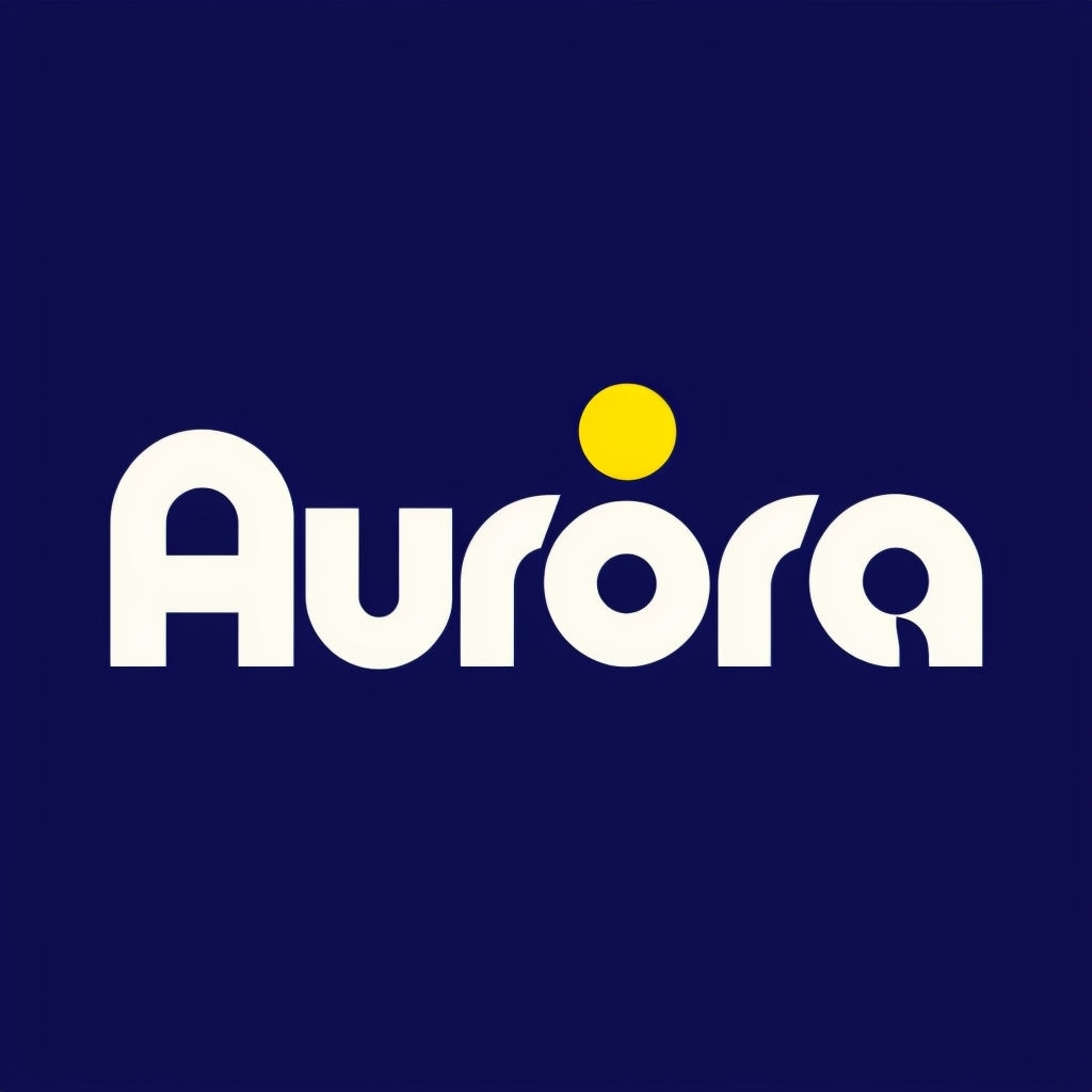 Modern Elegant Aurora Logo Design with Vibrant Yellow Accent