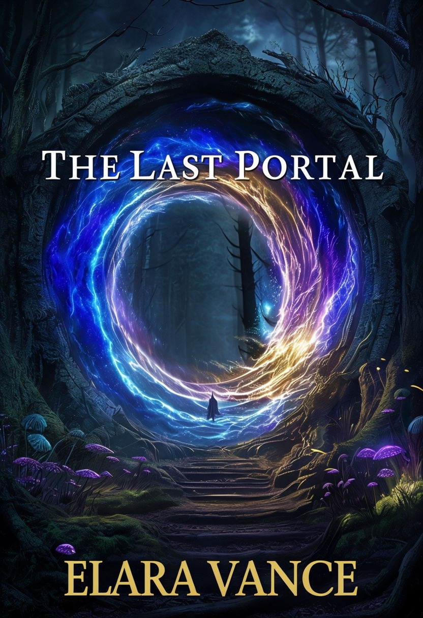Magical Portal in Ancient Forest High Fantasy Novel Cover Art EBook Cover