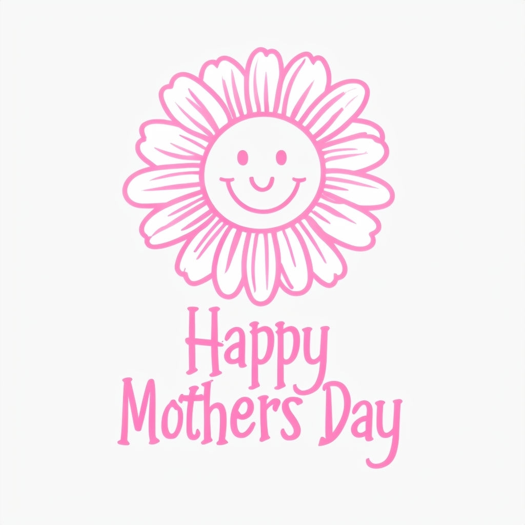 Happy Mother's Day Hand-Drawn Daisy Design Mug