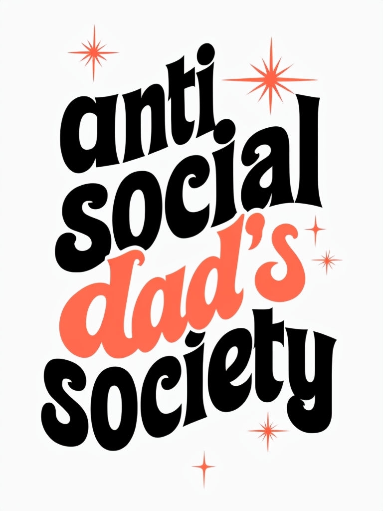 Anti Social Dad's Society Retro T-Shirt Design
