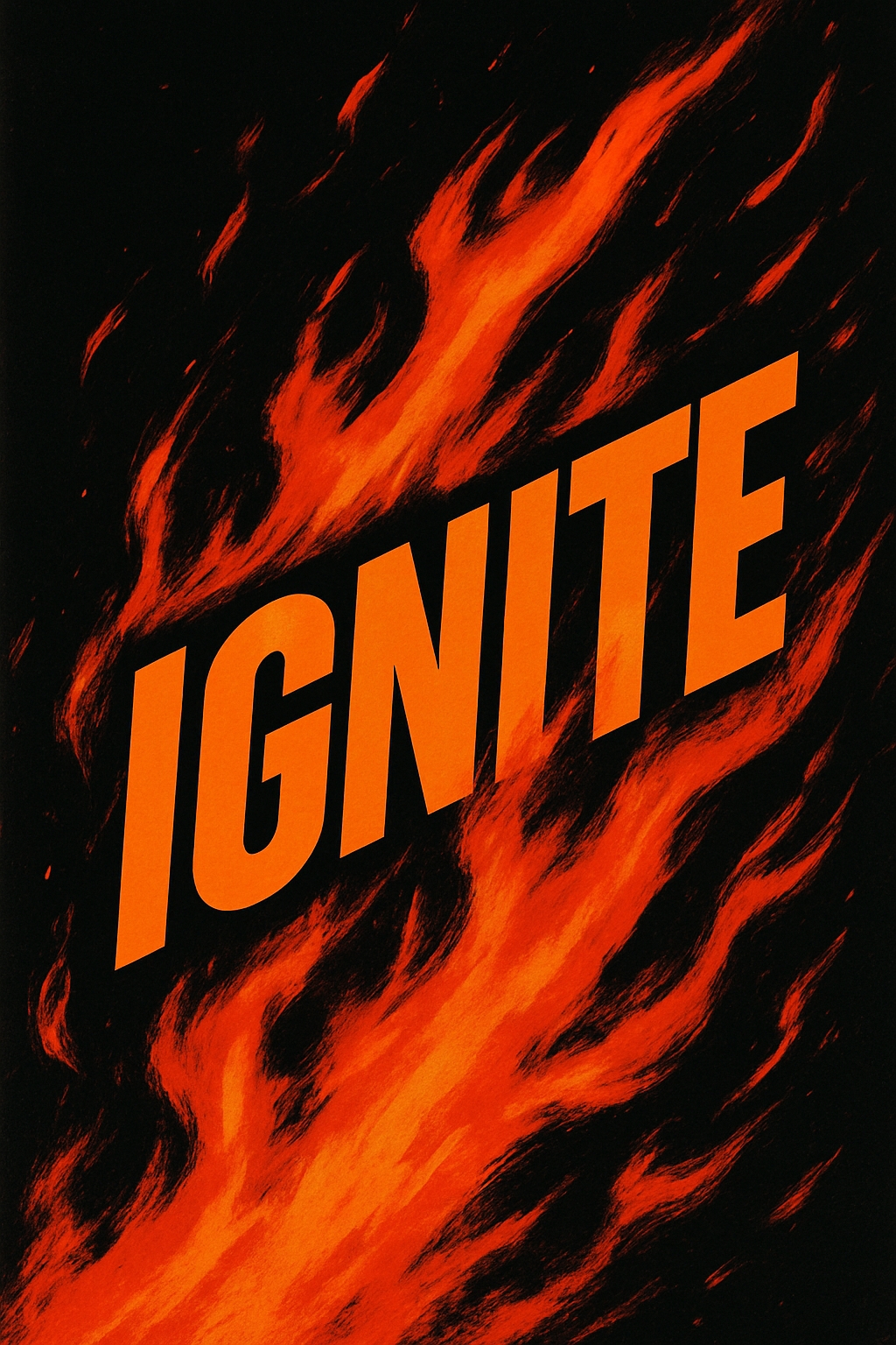 Dynamic Ignite Typography with Fiery Flames Poster