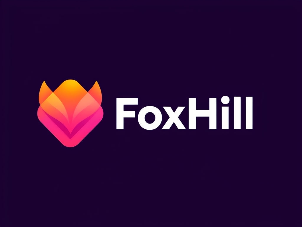Modern Minimalist FoxHill Logo on Dark Purple Background