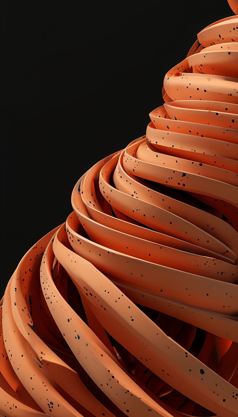 Terracotta Spiral Shapes Abstract Modern Design Mobile Wallpaper