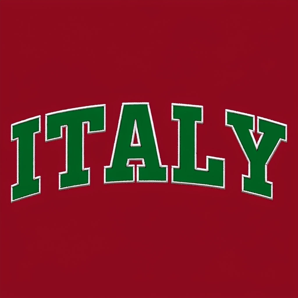 Bold Italy Vintage Athletic Text Design T-Shirt