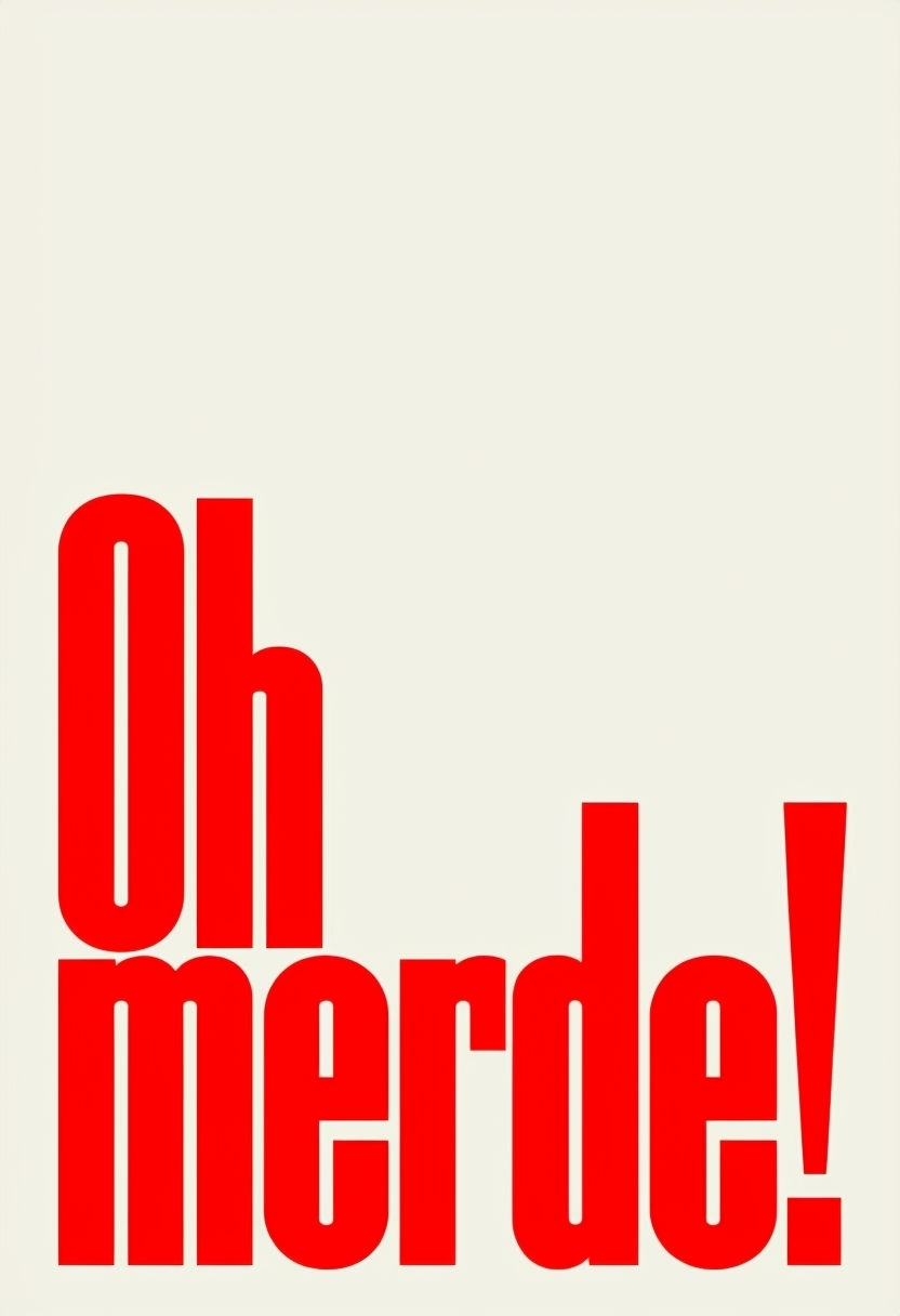 Minimalist Bold Red 'Oh Merde!' Typography Poster