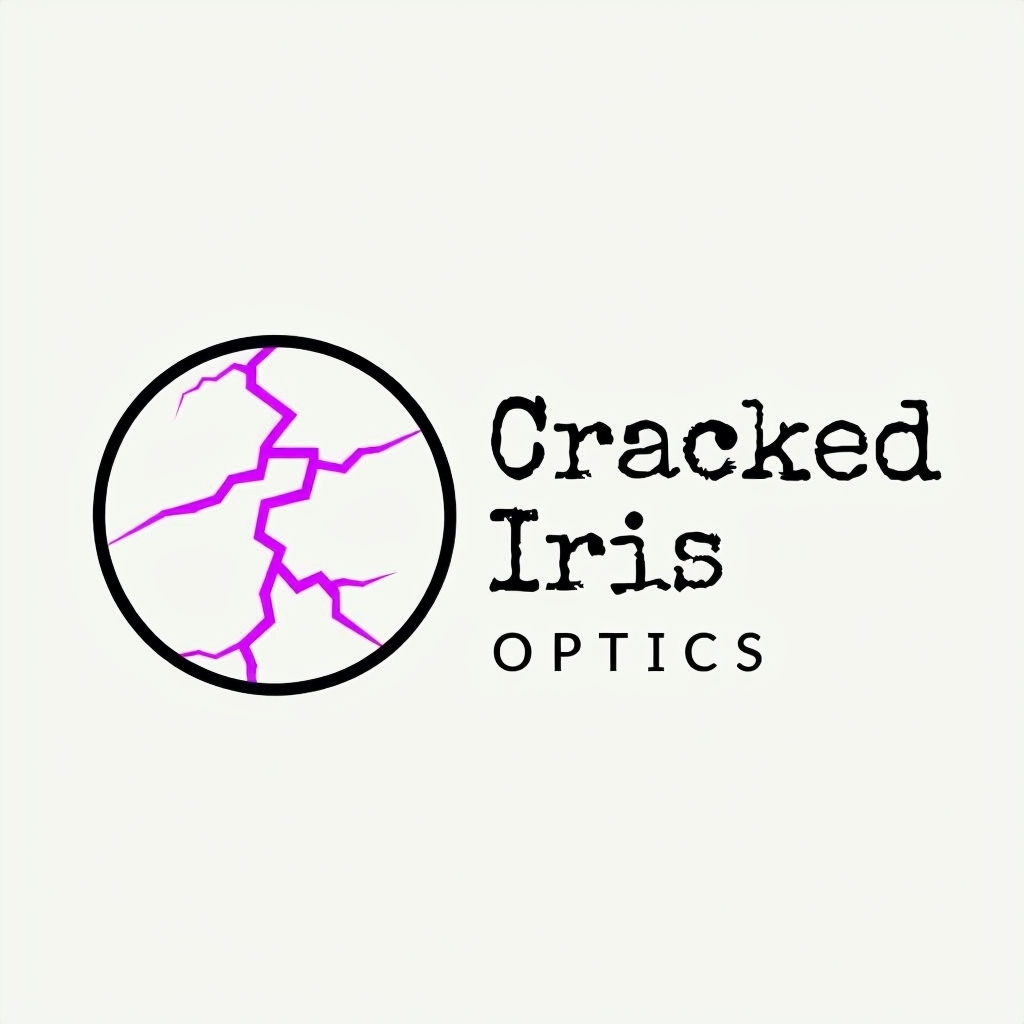 Cracked Iris Artistic Eyewear Minimalist Logo Design