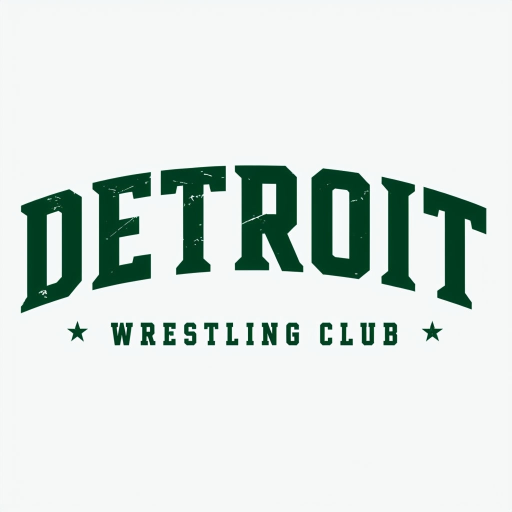 Bold Detroit Wrestling Club Logo Design T-Shirt