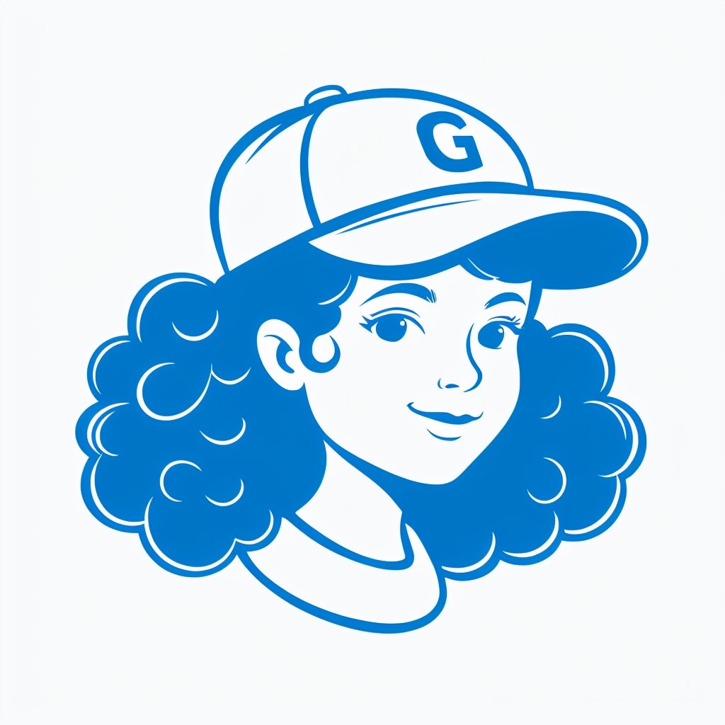 Minimalist Cartoon Girl Illustration with Cap Sticker