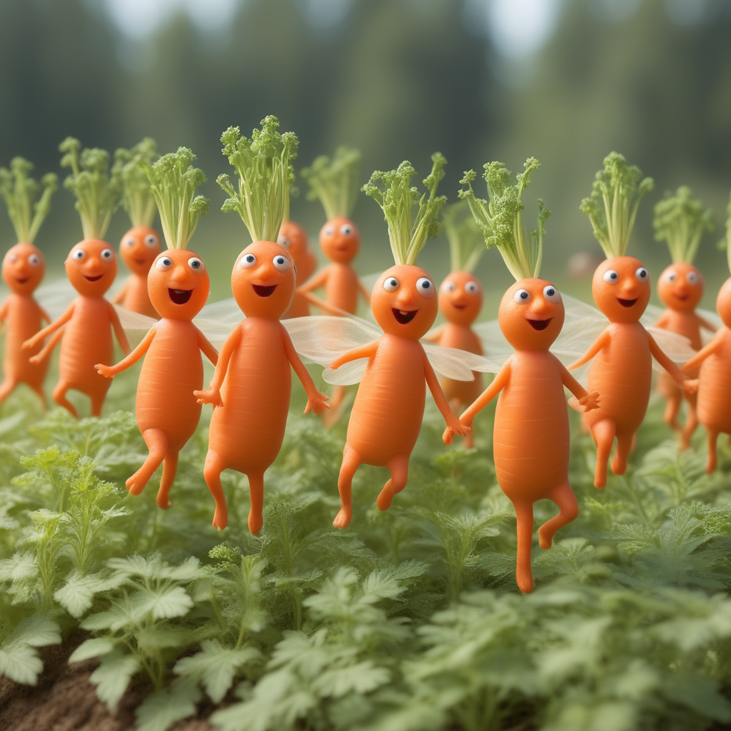 Line-dancing carrots by GlimpseMaster - Playground