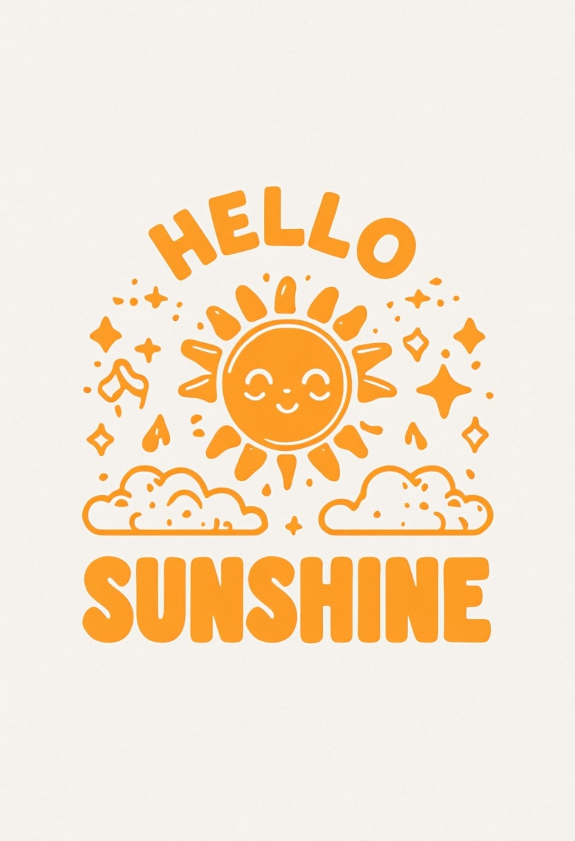 Hello Sunshine Playful Sun and Clouds T-Shirt