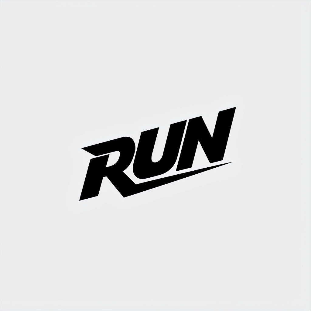 Bold Minimalist RUN Typography Design for Hats