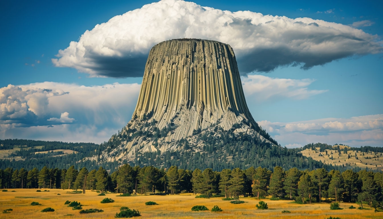 Majestic Devil's Tower Landscape Photography Virtual Background