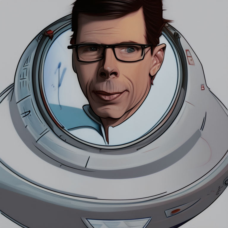 Bob lazar next to a saucer by All Caps Rage - Playground