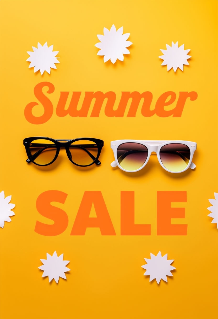 Vibrant Summer Sale Sunglasses Promotional Graphic Social Media Post