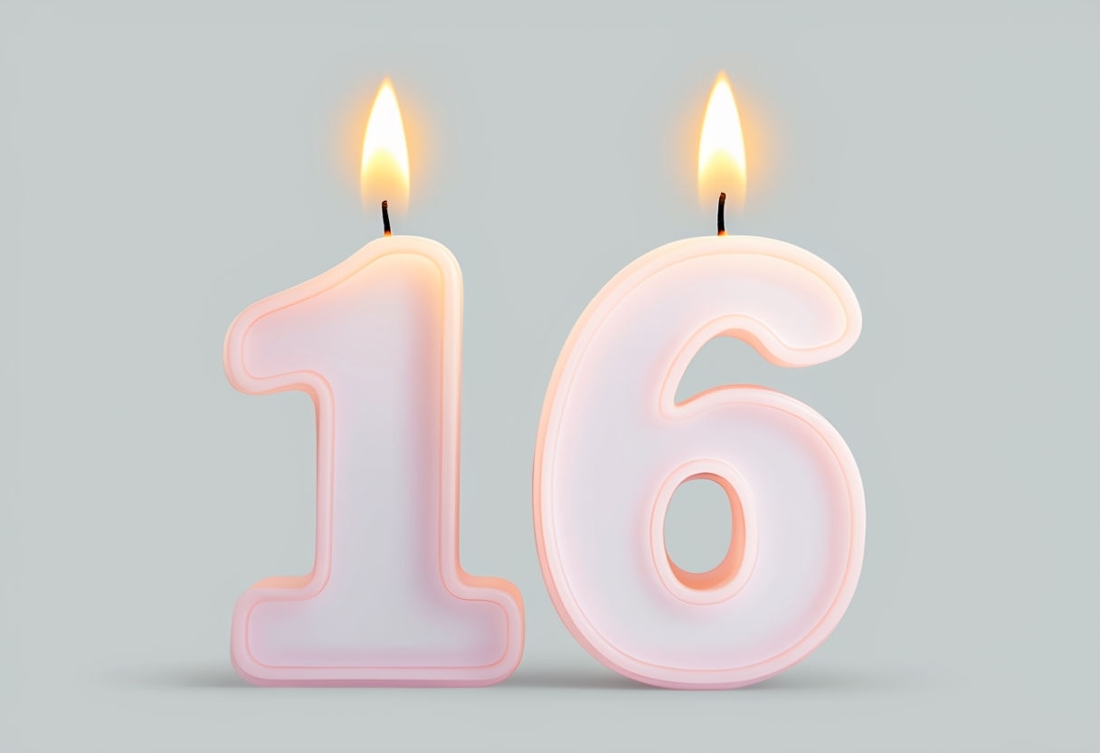 Elegant 16th Birthday Candle Design for Celebration Invitation Cards & Invites