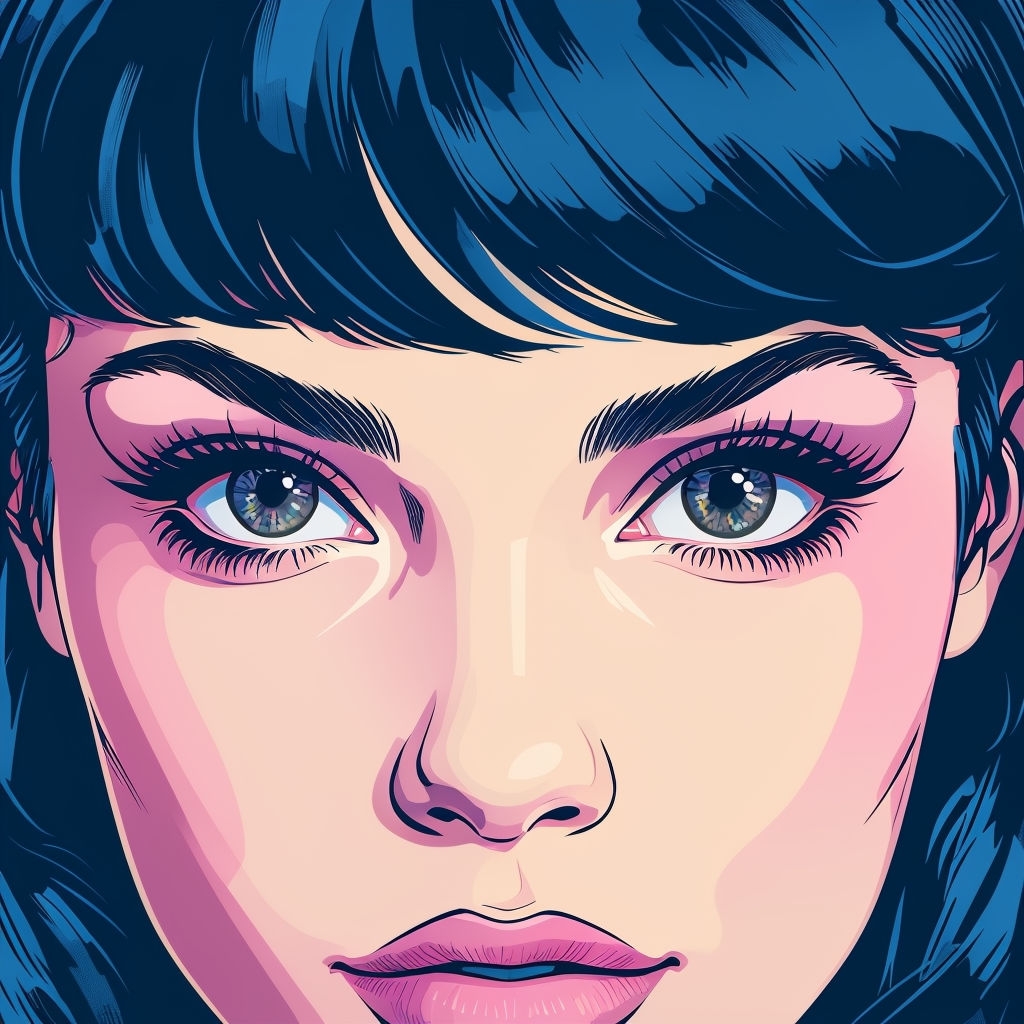 Vibrant Comic Book Style Young Woman's Face T-Shirt