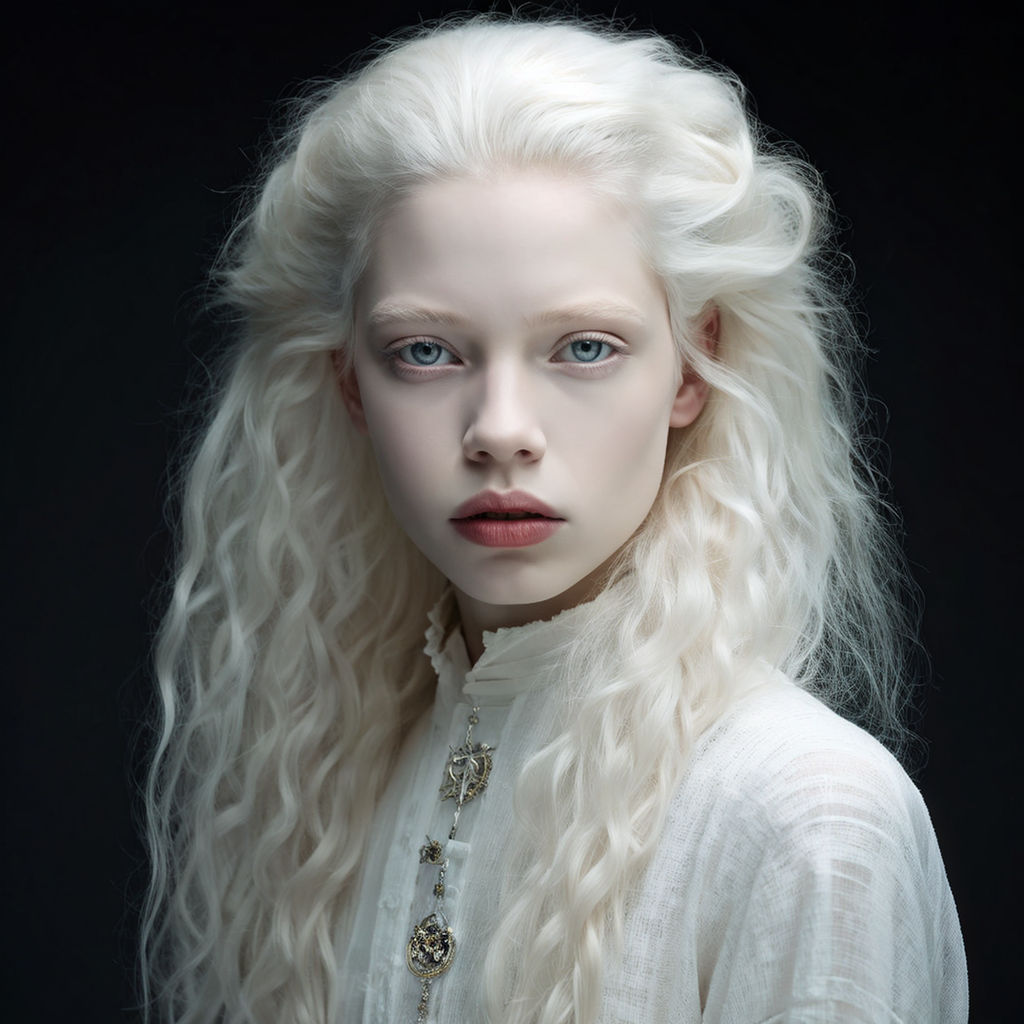 a female albino teen