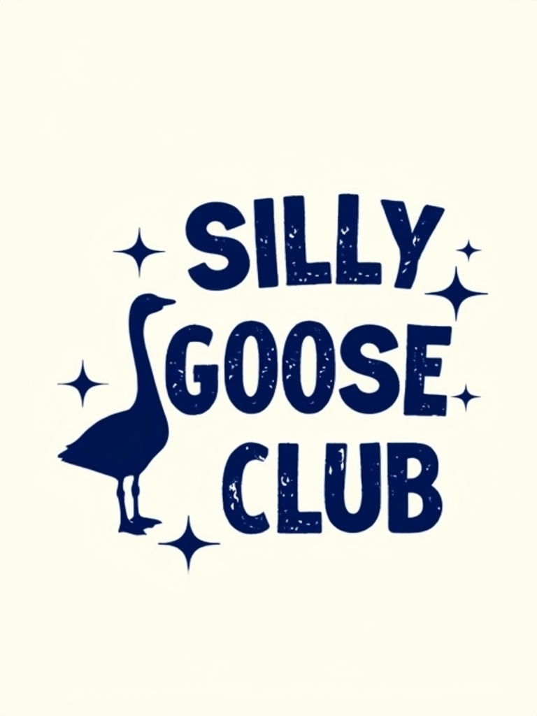 Silly Goose Club Fun Graphic Design T-Shirt