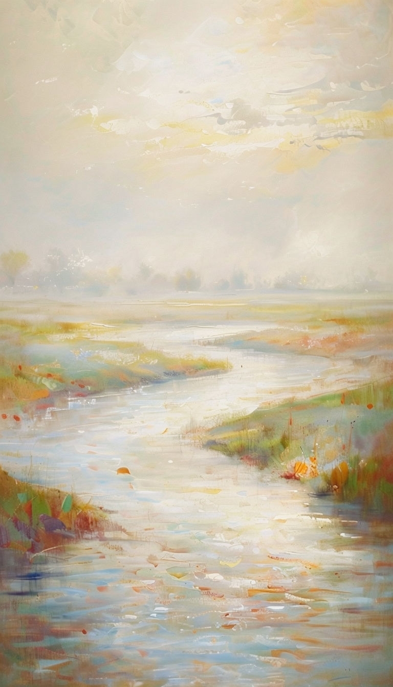 Serene Landscape with Gentle Stream Impressionist Art Phone Case Cover