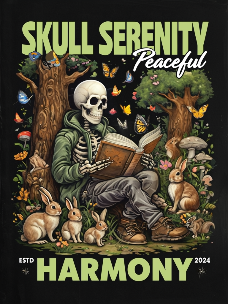 Skull Serenity Peaceful Harmony Illustration