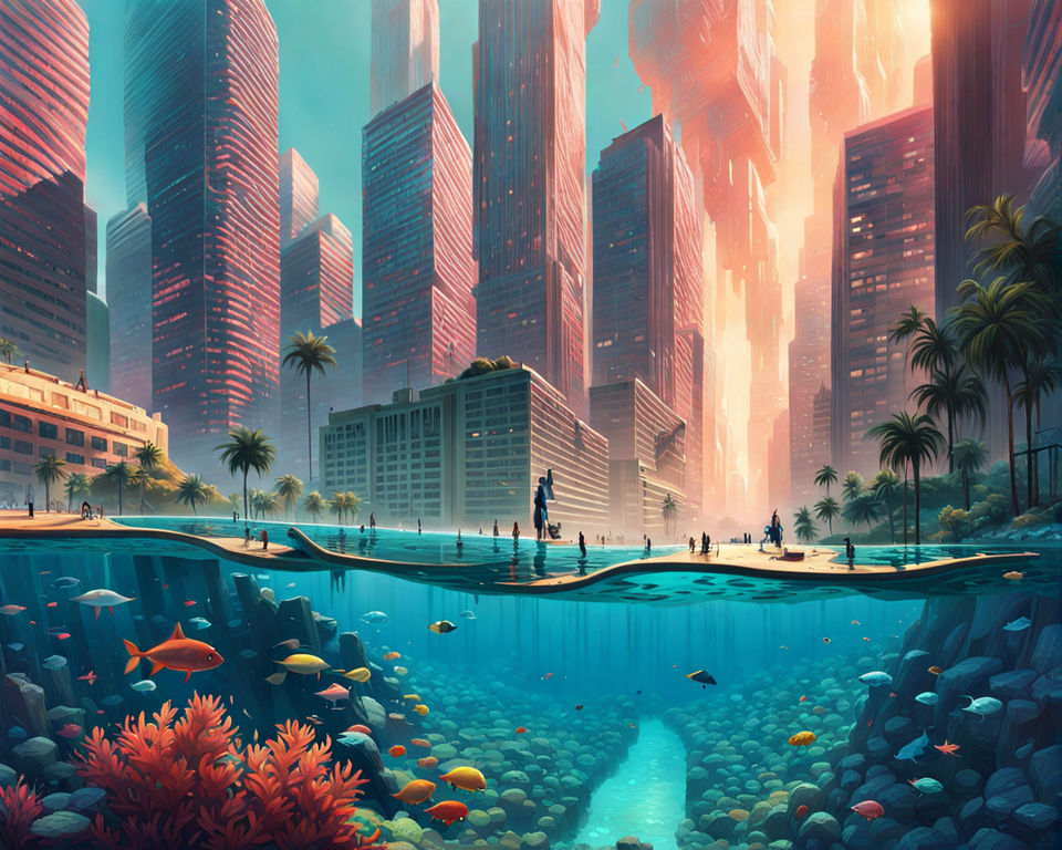 Underwater Los Angeles envisioned through a collaborative st... by Mike