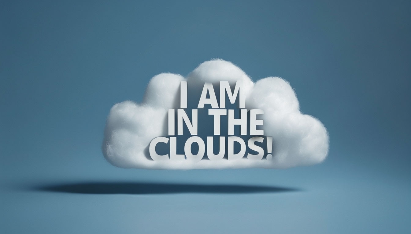 Minimalist Cloud Design with Inspirational Text Art