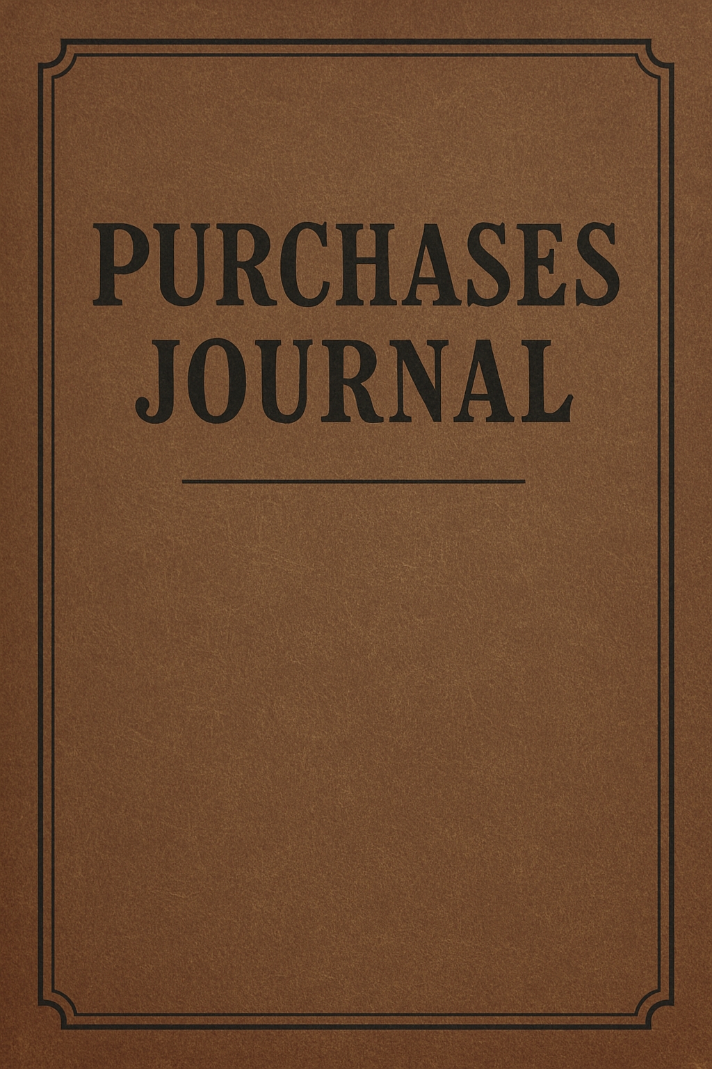 Elegant Brown Purchases Journal Cover Design for Professional Use EBook Cover