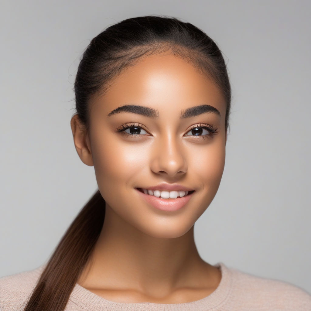 Portrait foto of a 20 years old afro-american girl with roug... by ...