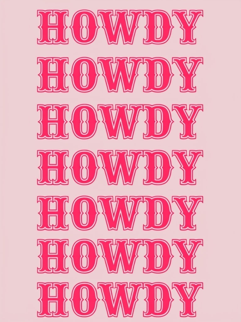 Vibrant Minimalist HOWDY Pattern in Pink Poster - Playground