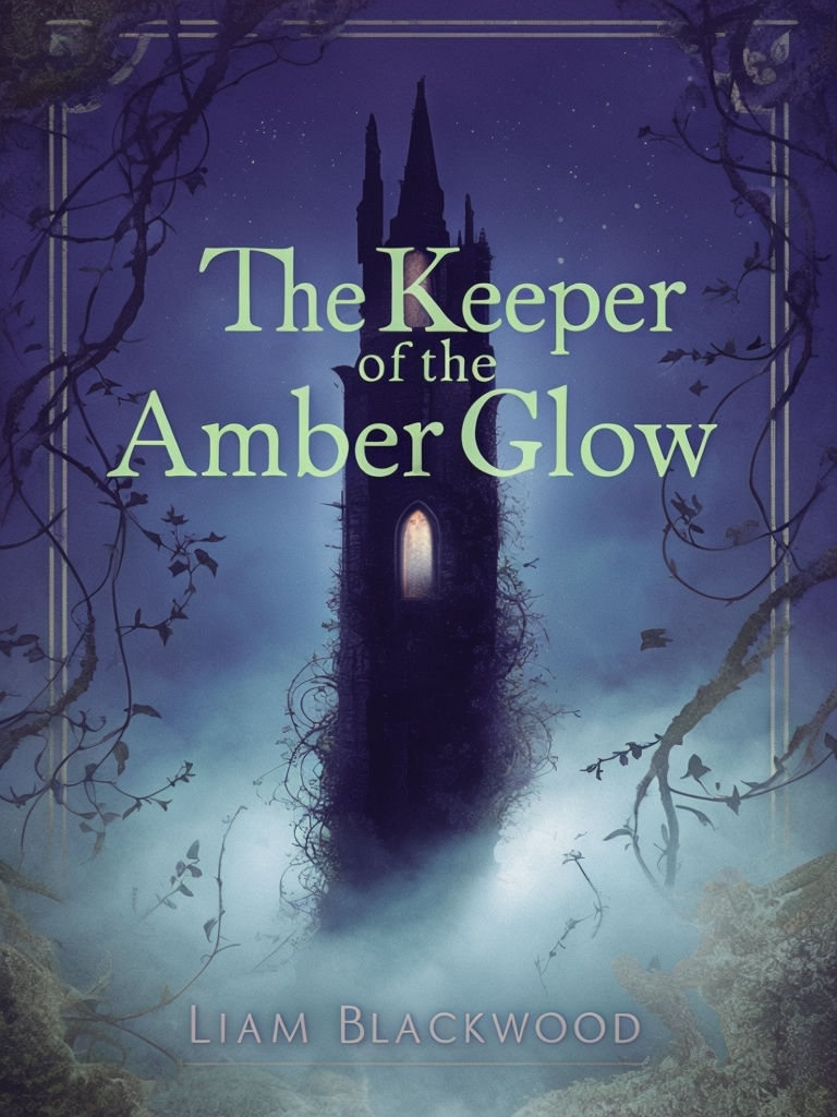 Haunting EBook Cover Design for The Keeper of the Amber Glow