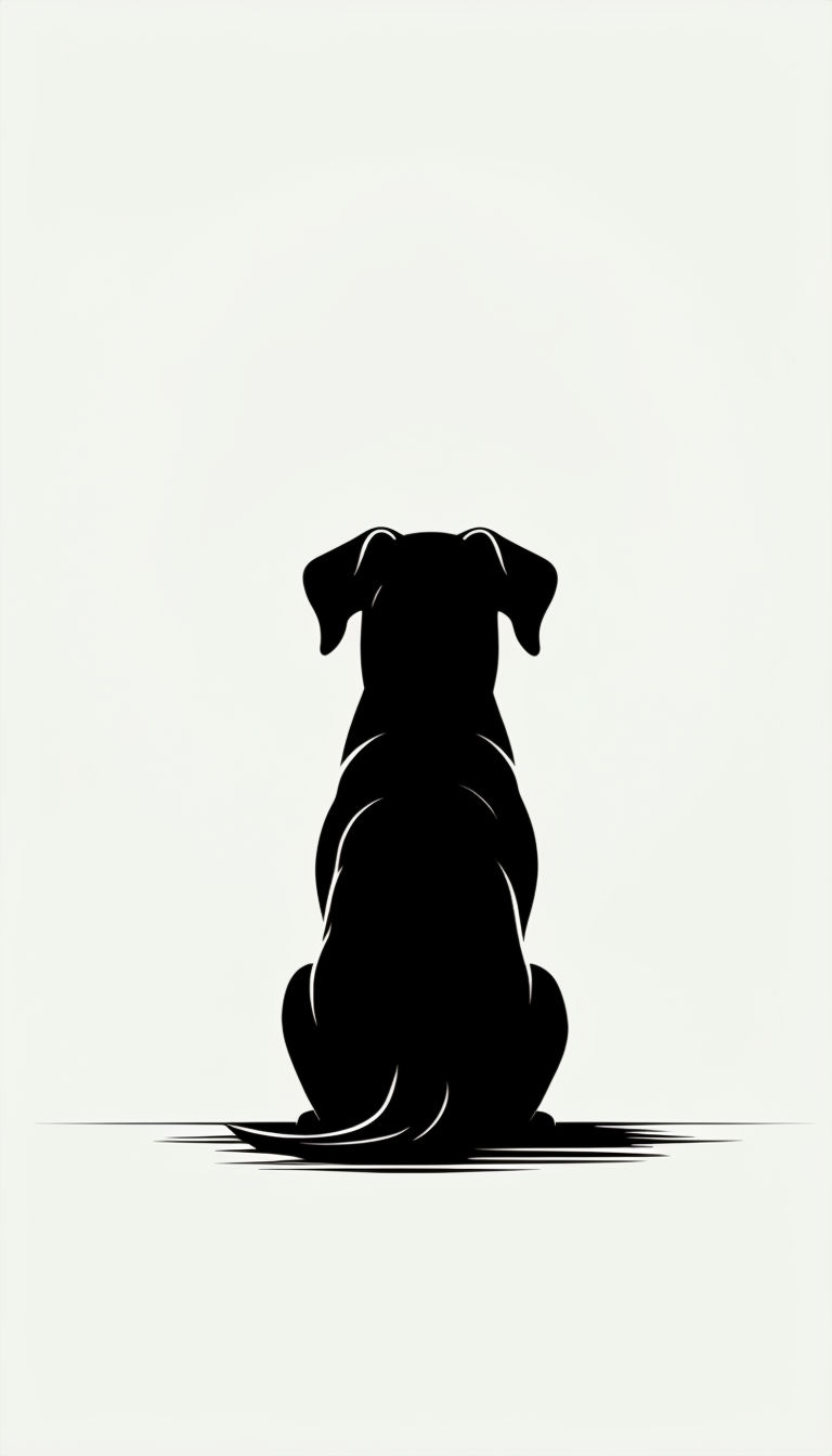 Serene Minimalist Dog Silhouette Artwork Phone Case Cover