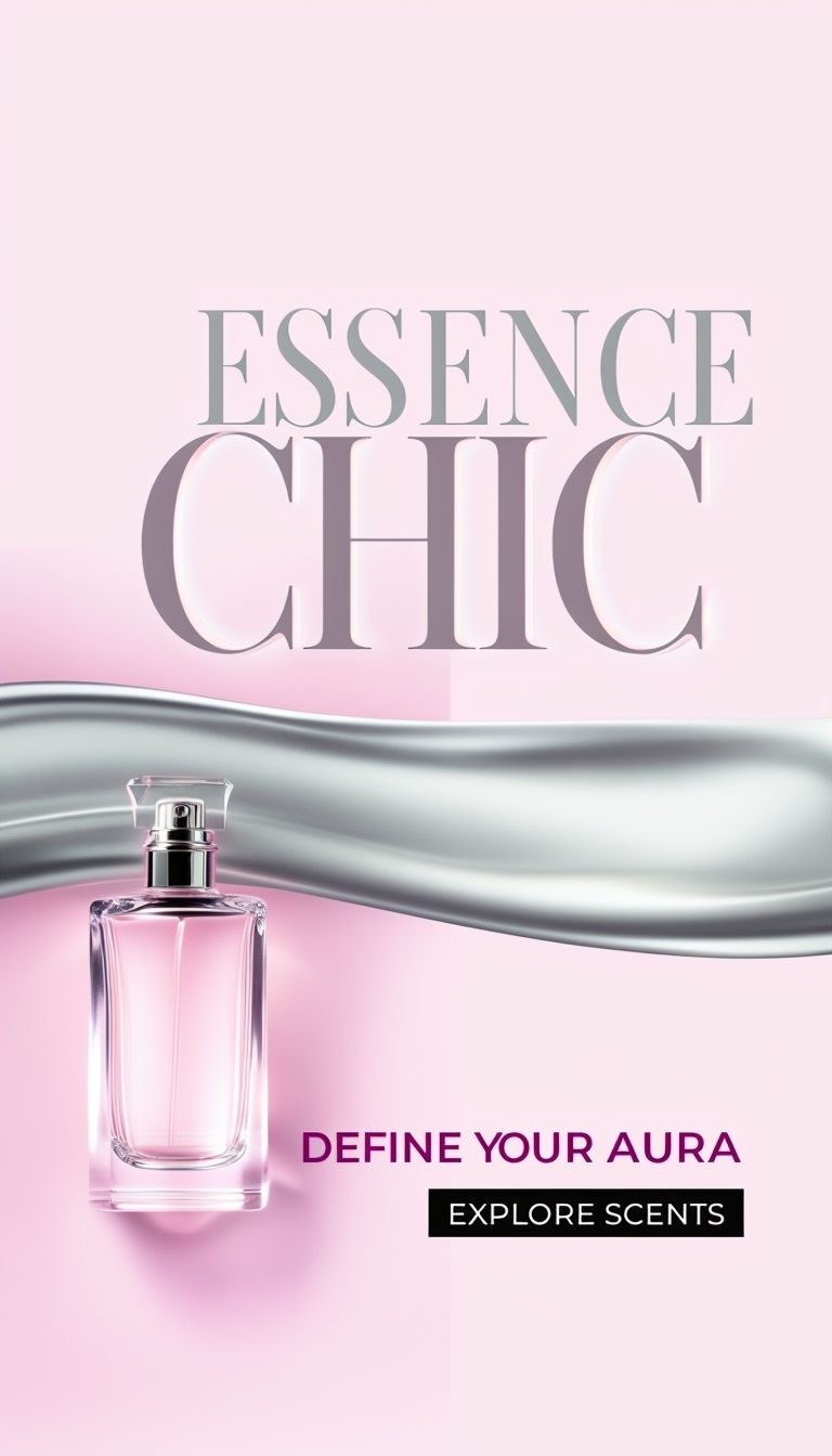 Elegant Essence Chic Fragrance Advertisement Design Ads