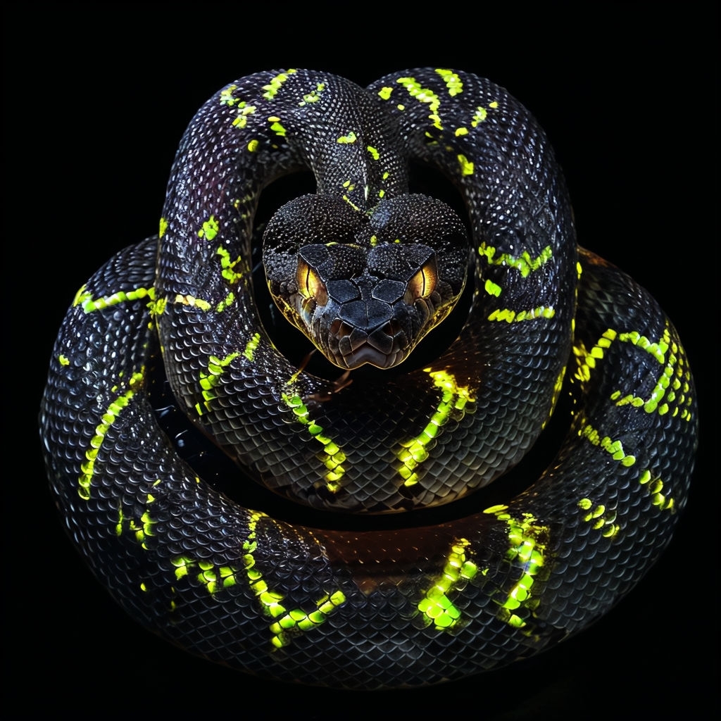 Glowing Rattlesnake with Neon Markings T-Shirt