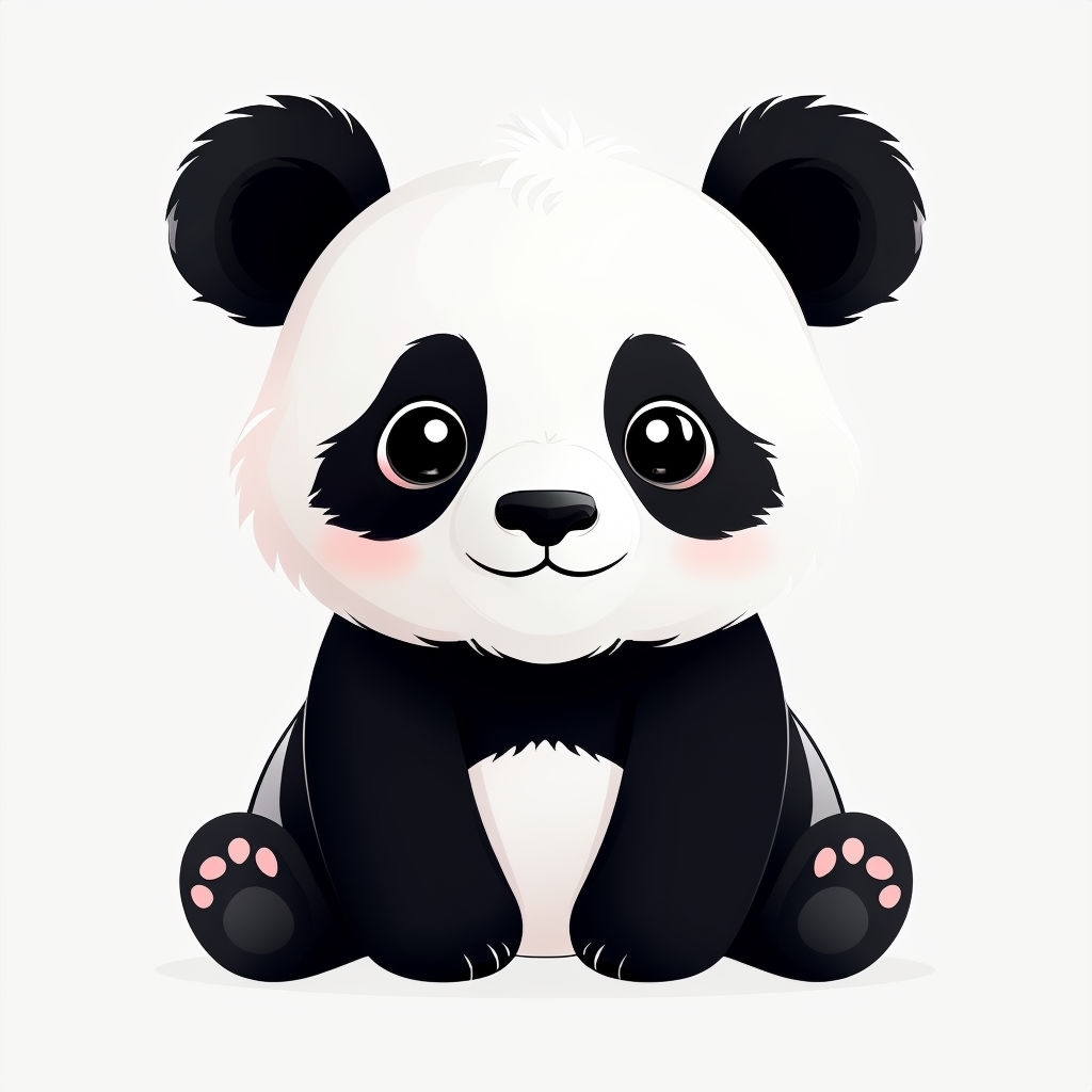 Cute Stylized Panda Bear Illustration Sticker
