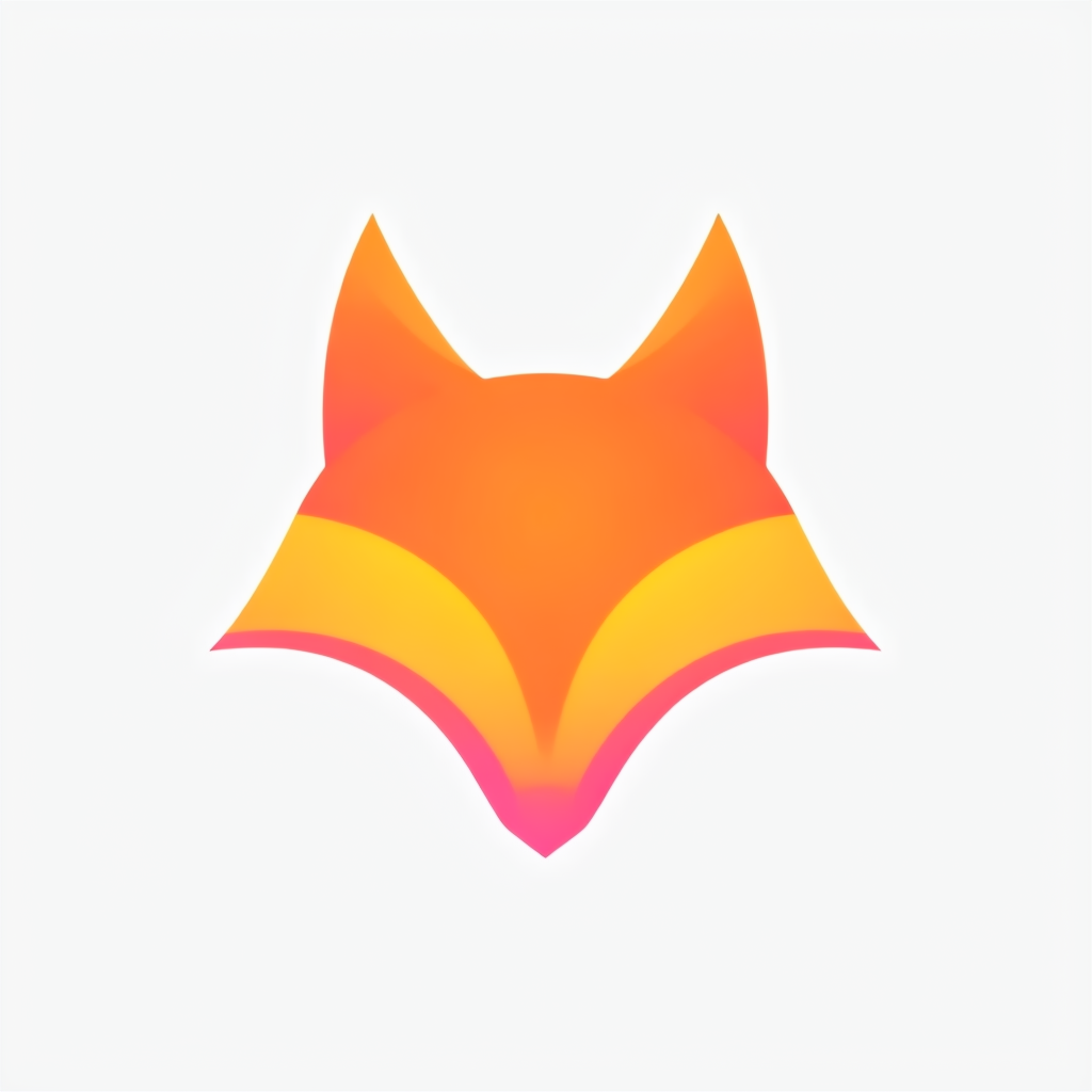 Gradient Geometric Fox Head Minimalist Logo