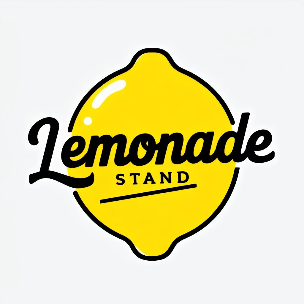 Minimalist Lemonade Stand Logo with Bold Cursive Text