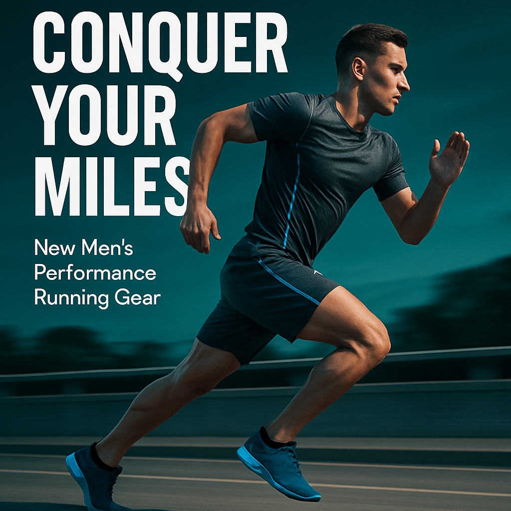 Dynamic Male Runner Advertisement for Performance Running Gear Ads