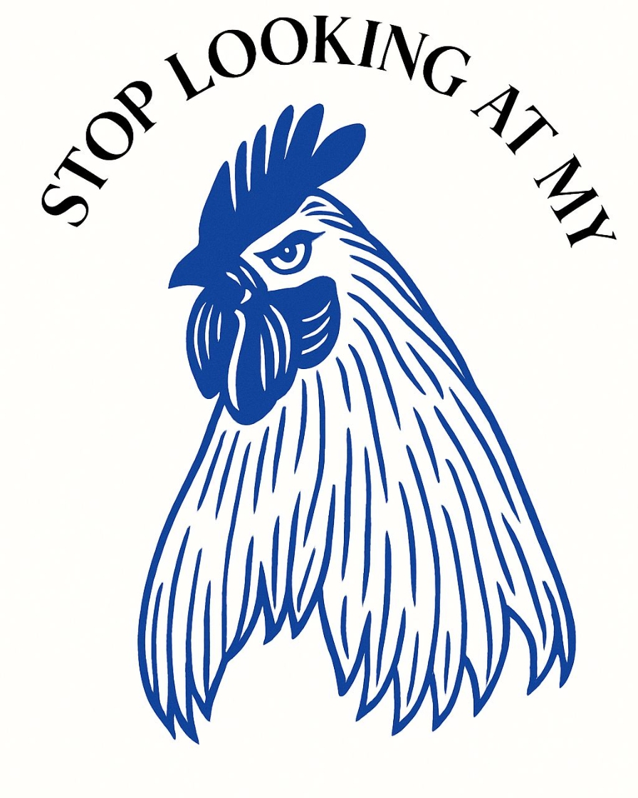 Royal Blue Rooster with Bold Text T-Shirt