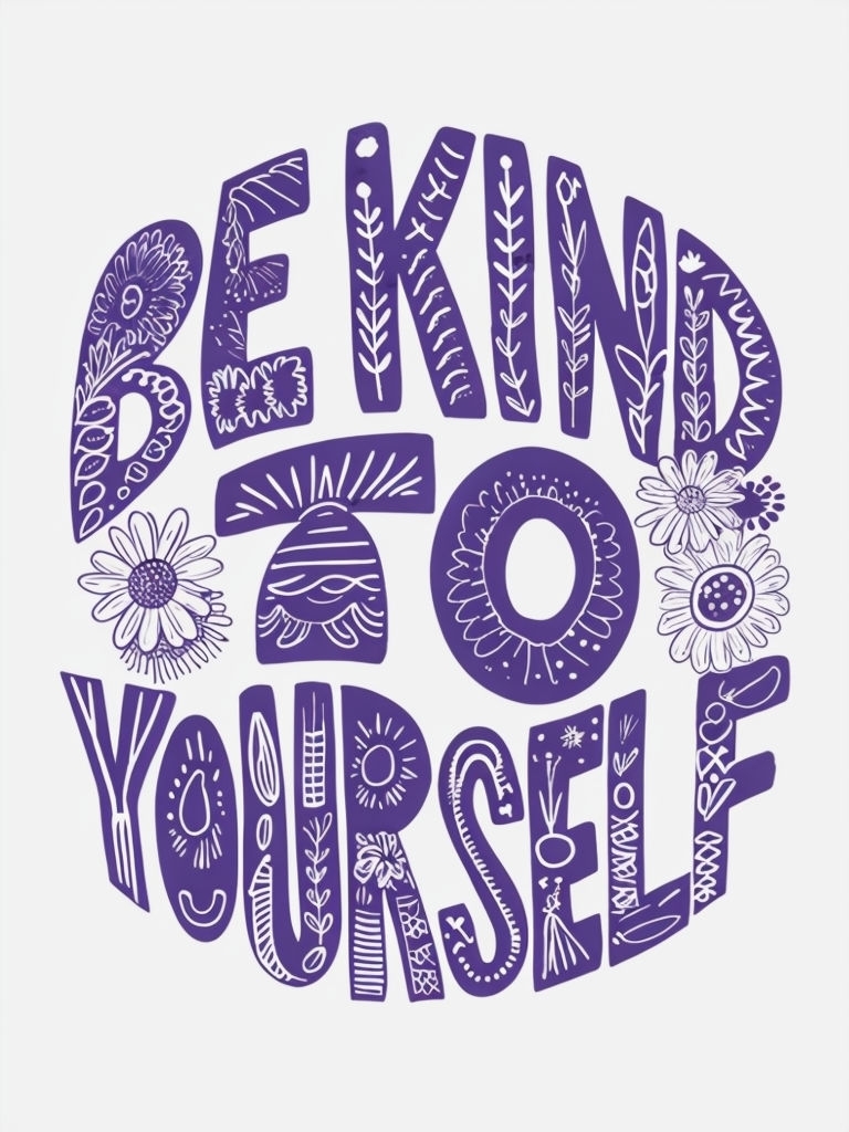 Be Kind to Yourself Floral Lettering Design T-shirt