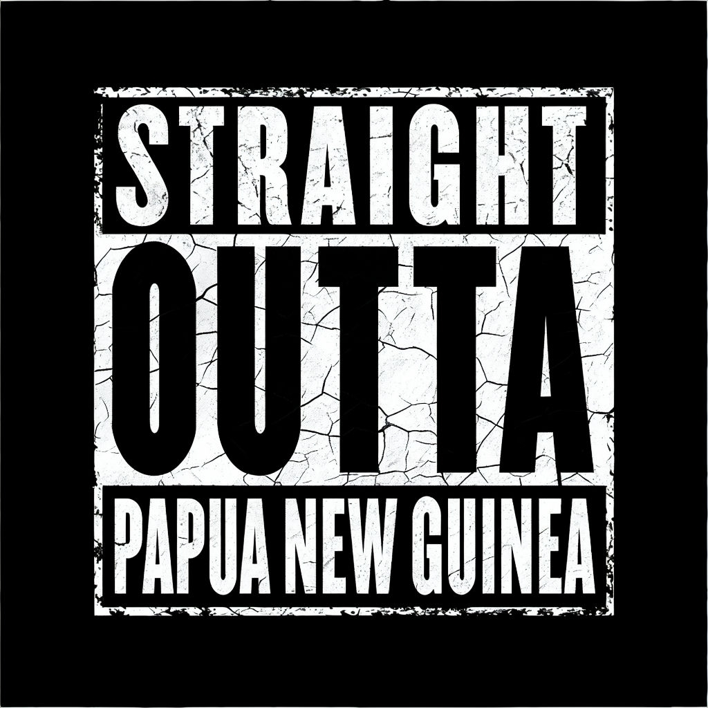 Bold Textured Straight Outta Papua New Guinea T-Shirt