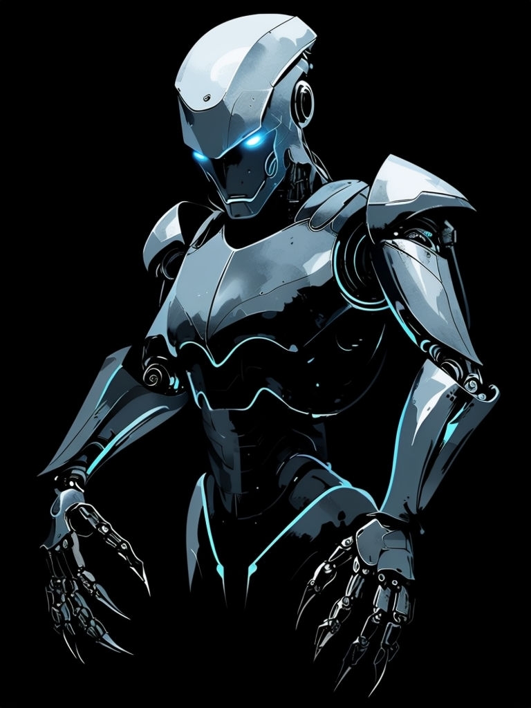 Futuristic Robotic Character Illustration T-Shirt