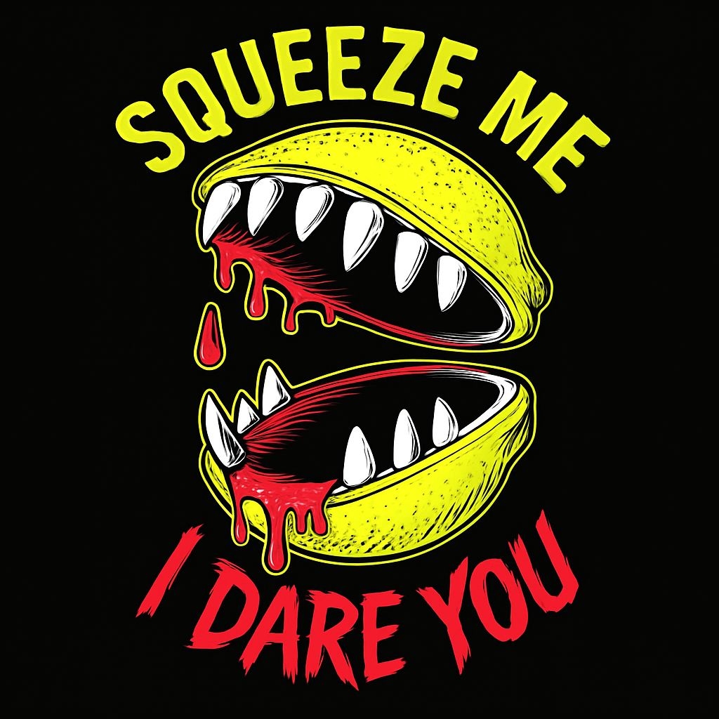 Horror Themed Squeeze Me Lemon Design for T-Shirt