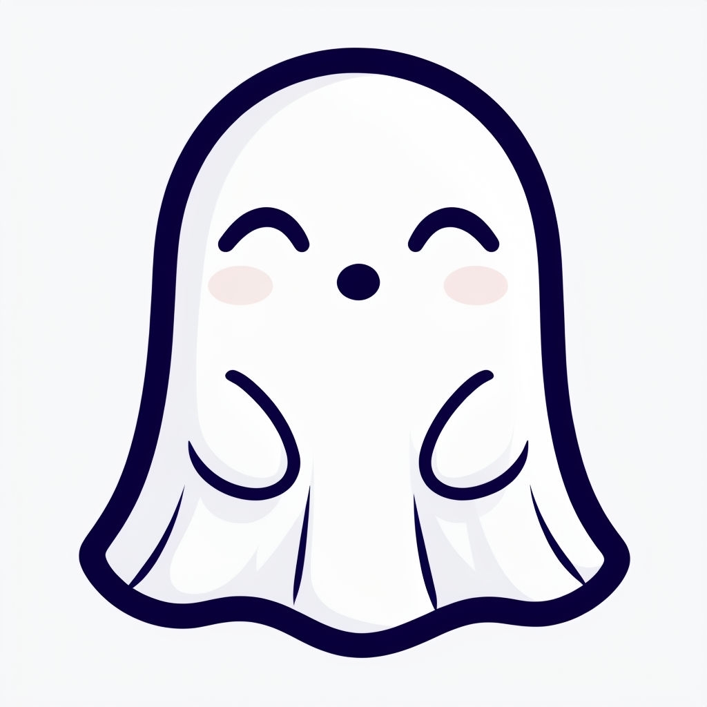 Cute Kawaii Ghost Character Cartoon Illustration Sticker