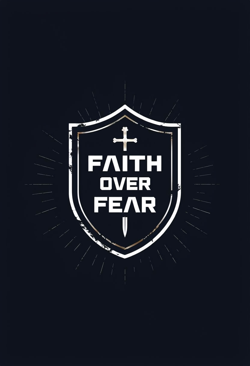 Faith Over Fear Minimalist Shield Design for Hats