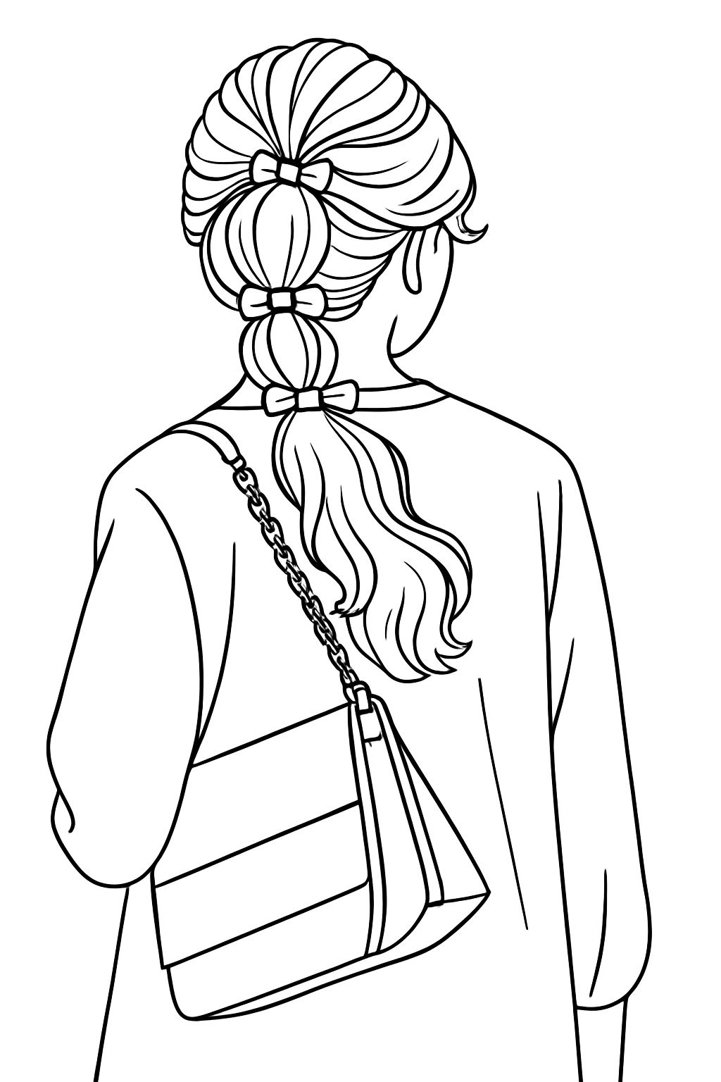 Aesthetic Fashion Girl Coloring Page