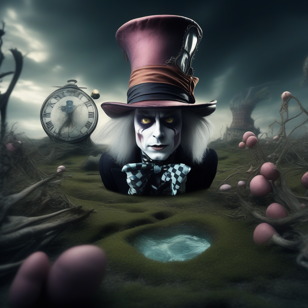 Outside Landscape view the Mad Hatter and Alice in the stran... by JB ...