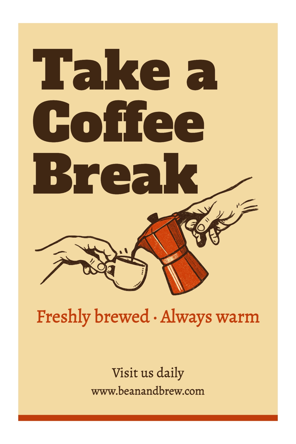 Vintage Coffee Break Promotional Poster Design Flyer