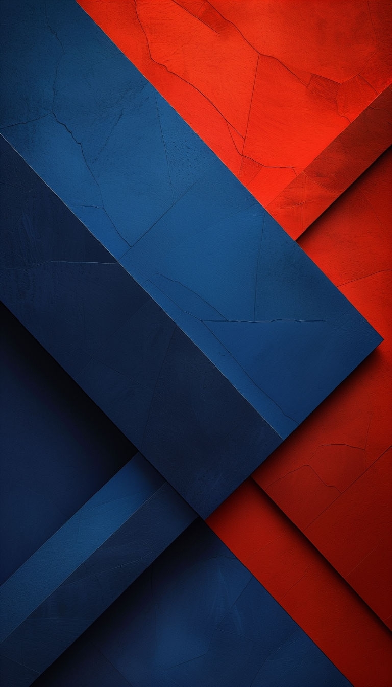 Elegant Abstract Geometric Composition in Navy and Red Mobile Wallpaper