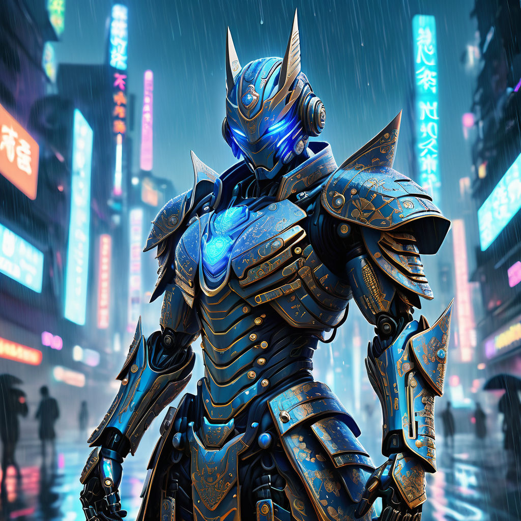 A cyberpunk samurai by Barrel Empty - Playground